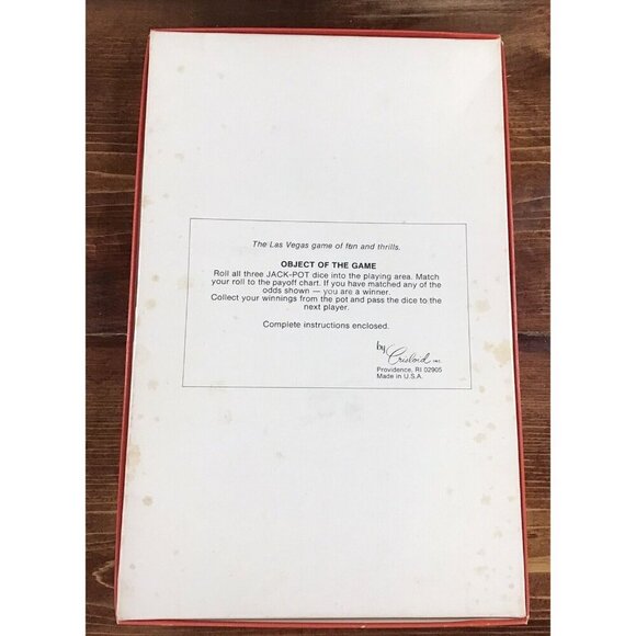 VTG 1980 Jackpot Jack Pot by Crisloid No. 222 - COMPLETE - Picture 2 of 2